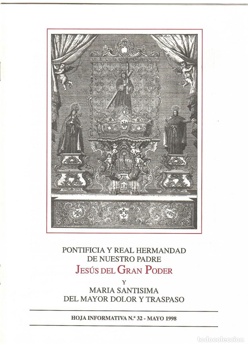 Coleccionismo de Revistas y Peri&oacute;dicos: SEMANA SANTA SEVILLA, HOJA INFORMATIVA HERMANDAD EL GRAN PODER N&ordm; 32, MAYO 1998