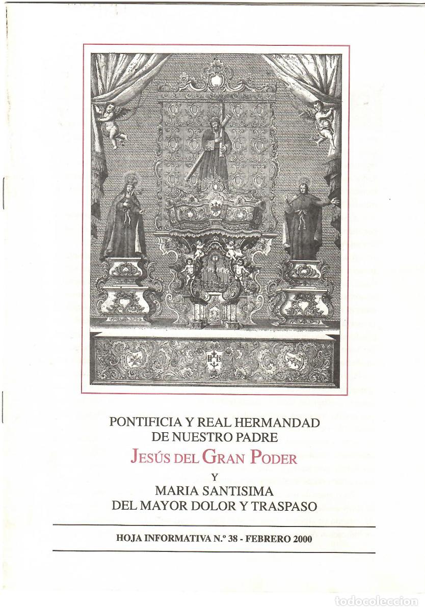 Coleccionismo de Revistas y Peri&oacute;dicos: SEMANA SANTA SEVILLA, HOJA INFORMATIVA HERMANDAD EL GRAN PODER N&ordm; 38, FEBRERO 2000