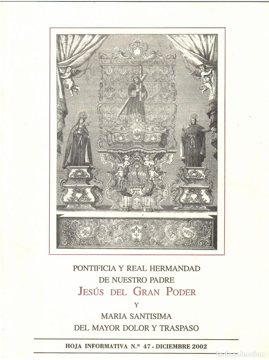 Coleccionismo de Revistas y Peri&oacute;dicos: SEMANA SANTA SEVILLA, HOJA INFORMATIVA HERMANDAD EL GRAN PODER N&ordm; 47, DICIEMBRE 2002