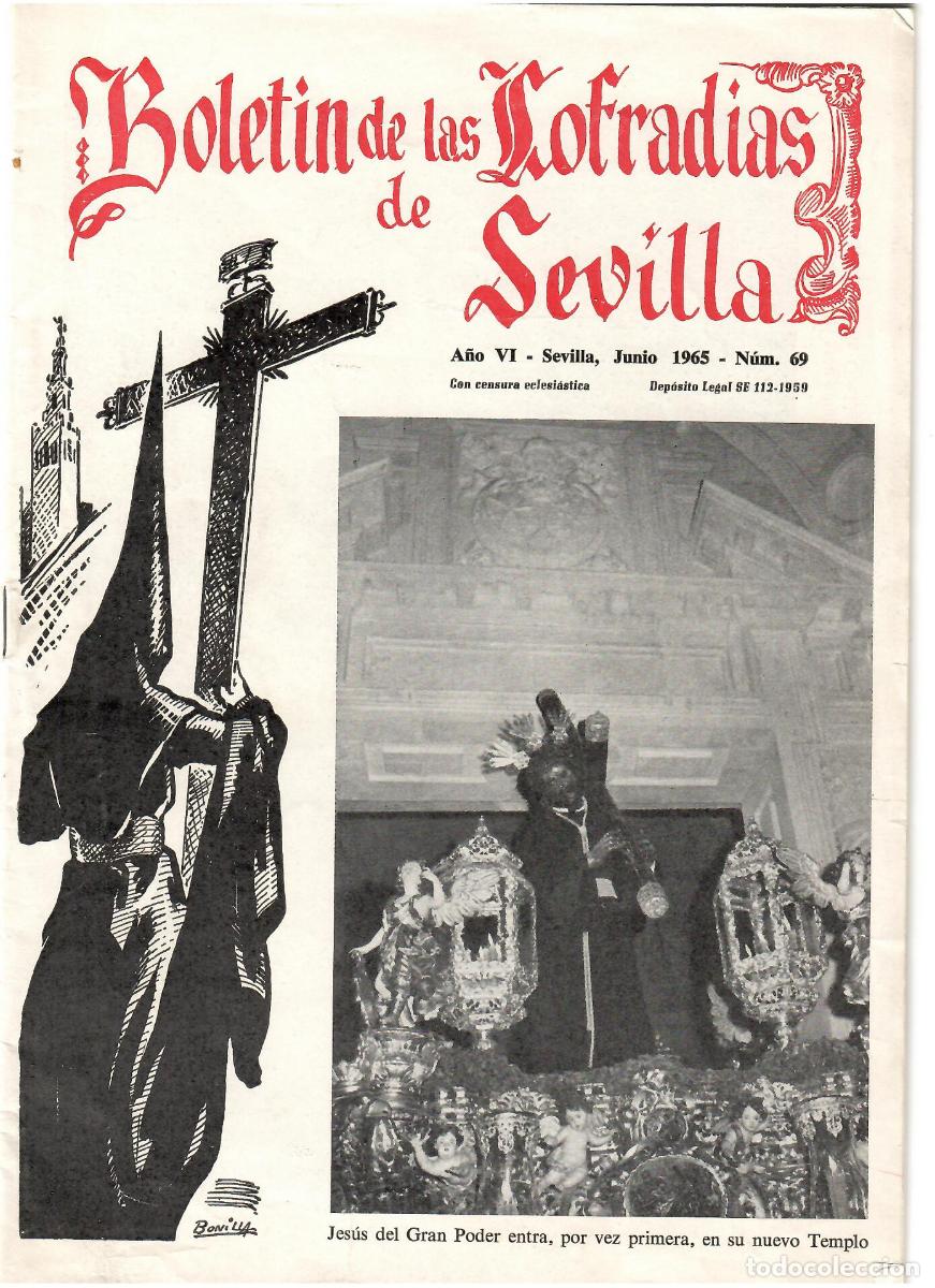 Coleccionismo de Revistas y Peri&oacute;dicos: SEMANA SANTA SEVILLA, BOLET&Iacute;N DE LAS COFRAD&Iacute;AS DE SEVILLA, N&ordm; 69, JUNIO 1965