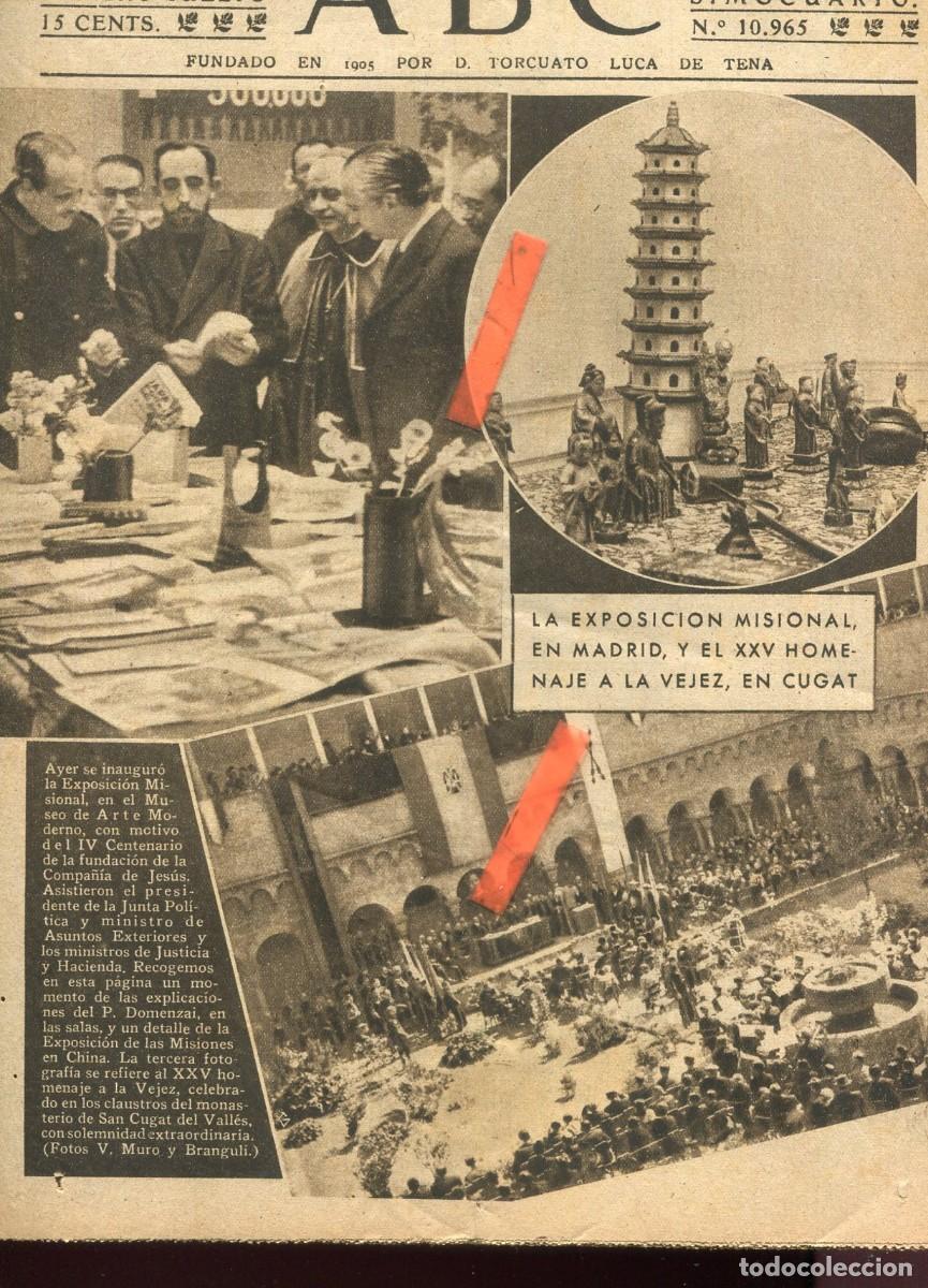 Coleccionismo de Revistas y Peri&oacute;dicos: PERIODICO A&Ntilde;O 1941 MONASTIR DE SANT CUGAT DEL VALLES LA CUSTODIA PARA LA VIRGEN DE LA CABEZA