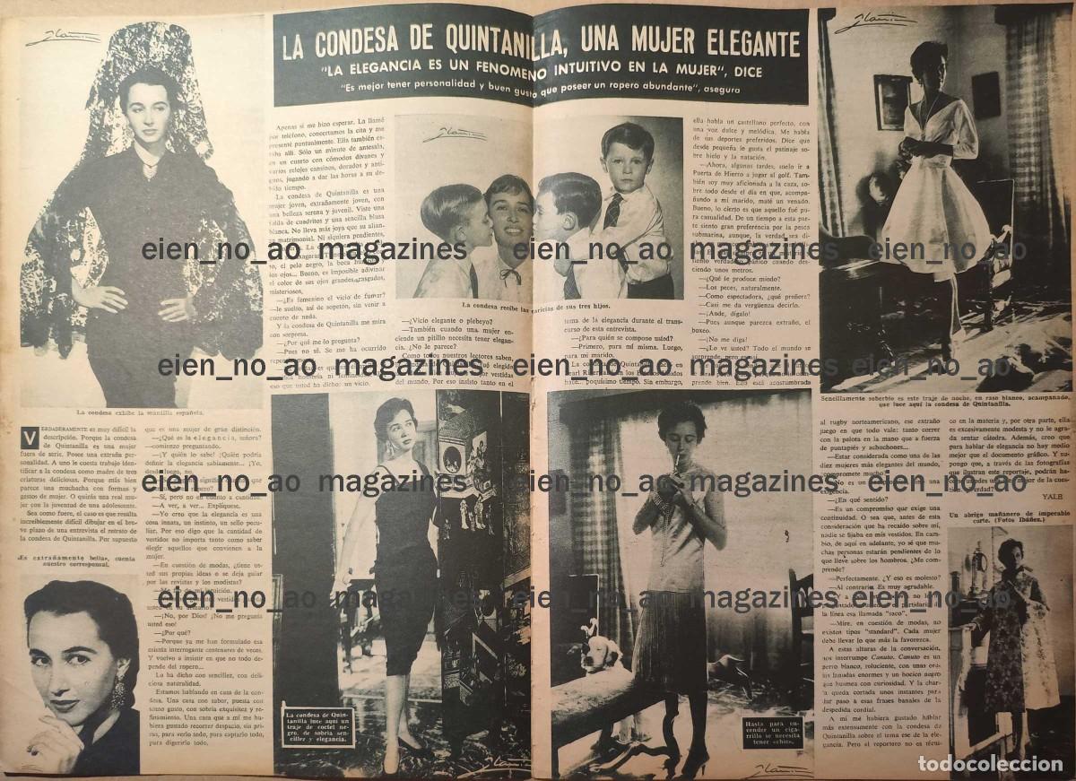 Collezionismo di Riviste e Giornali: Hoja de revista # 1958 ~ Aline GRIFFITH Condesa de Quintanilla, con entrevista