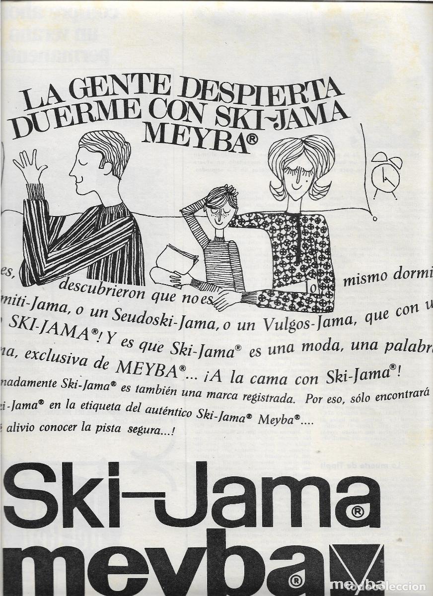 Coleccionismo de Revistas y Peri&oacute;dicos: A&Ntilde;O 1966 RECORTE PRENSA PUBLICIDAD ANUNCIO MEYBA SKI JAMA SKI-JAMA PIJAMA
