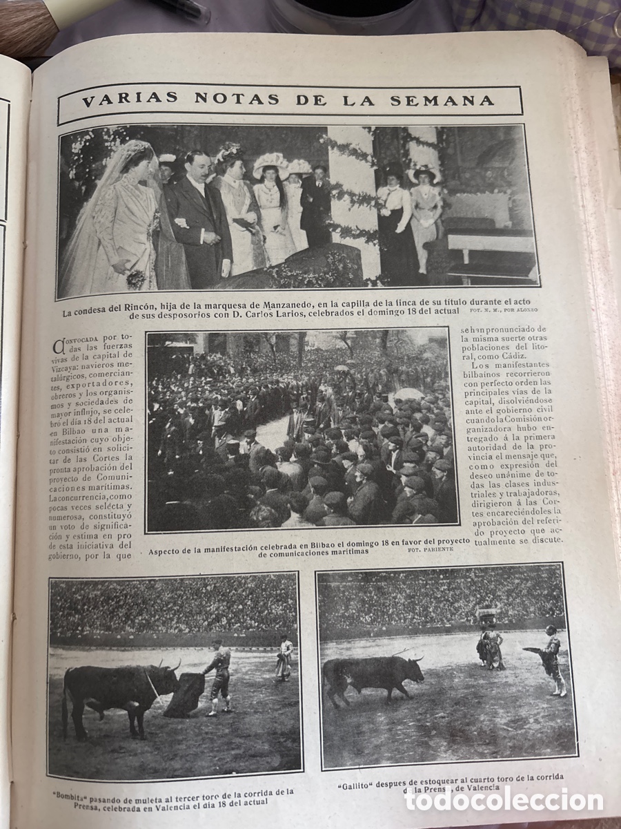 Coleccionismo de Revistas y Peri&oacute;dicos: a&ntilde;o 1909- Varias notas de la semana / La actualidad en provincias