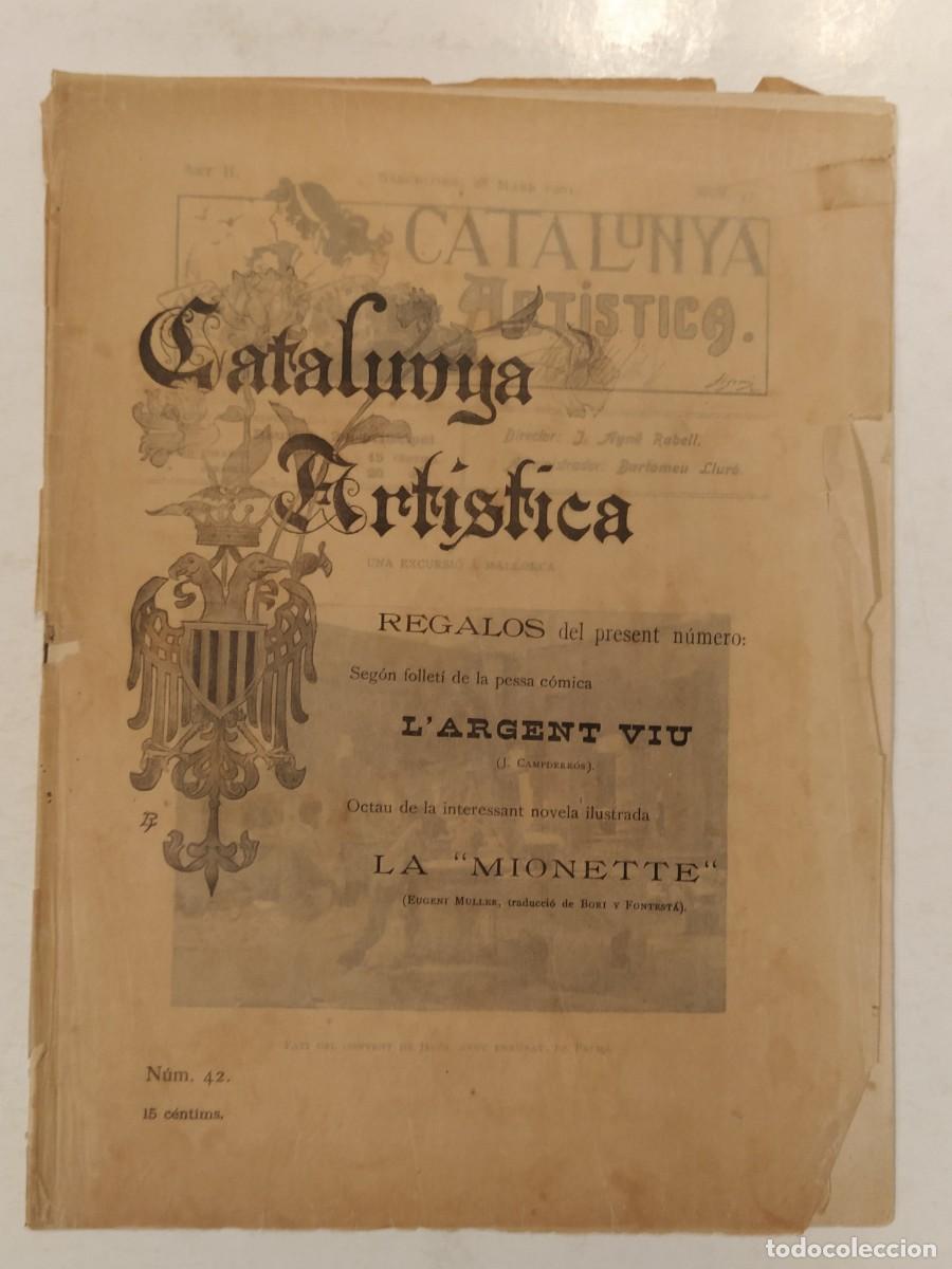 Collectionnisme de Revues et Journaux: CATALUNYA ARTISTICA -ANY 1901- PATI CONVENT PALMA MALLORCA - TORELLO - DIADA DE RAMS ETC-(V-27.298)