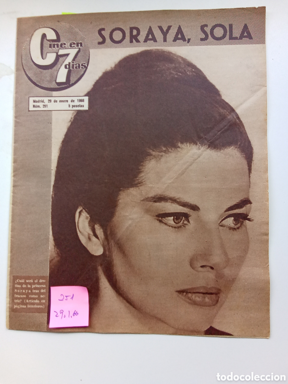 Collection Magazines and Newspapers: REVISTA CINE EN 7 D&Iacute;AS . A&Ntilde;O 1966 . FECHA. 29/1. N&deg;251