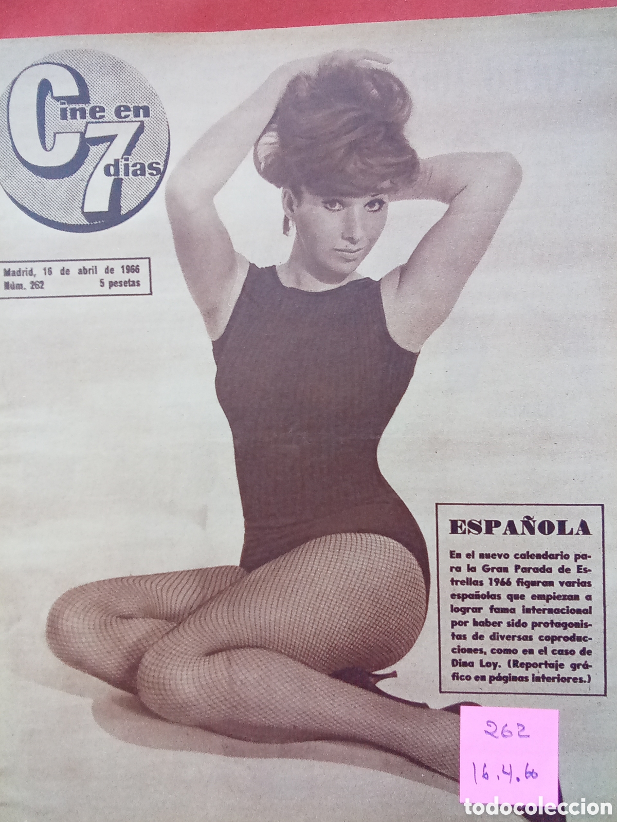 Colecionismo de Revistas e Jornais: REVISTA CINE EN 7 D&Iacute;AS . A&Ntilde;O 1966 . FECHA. 16/4 N&deg;262