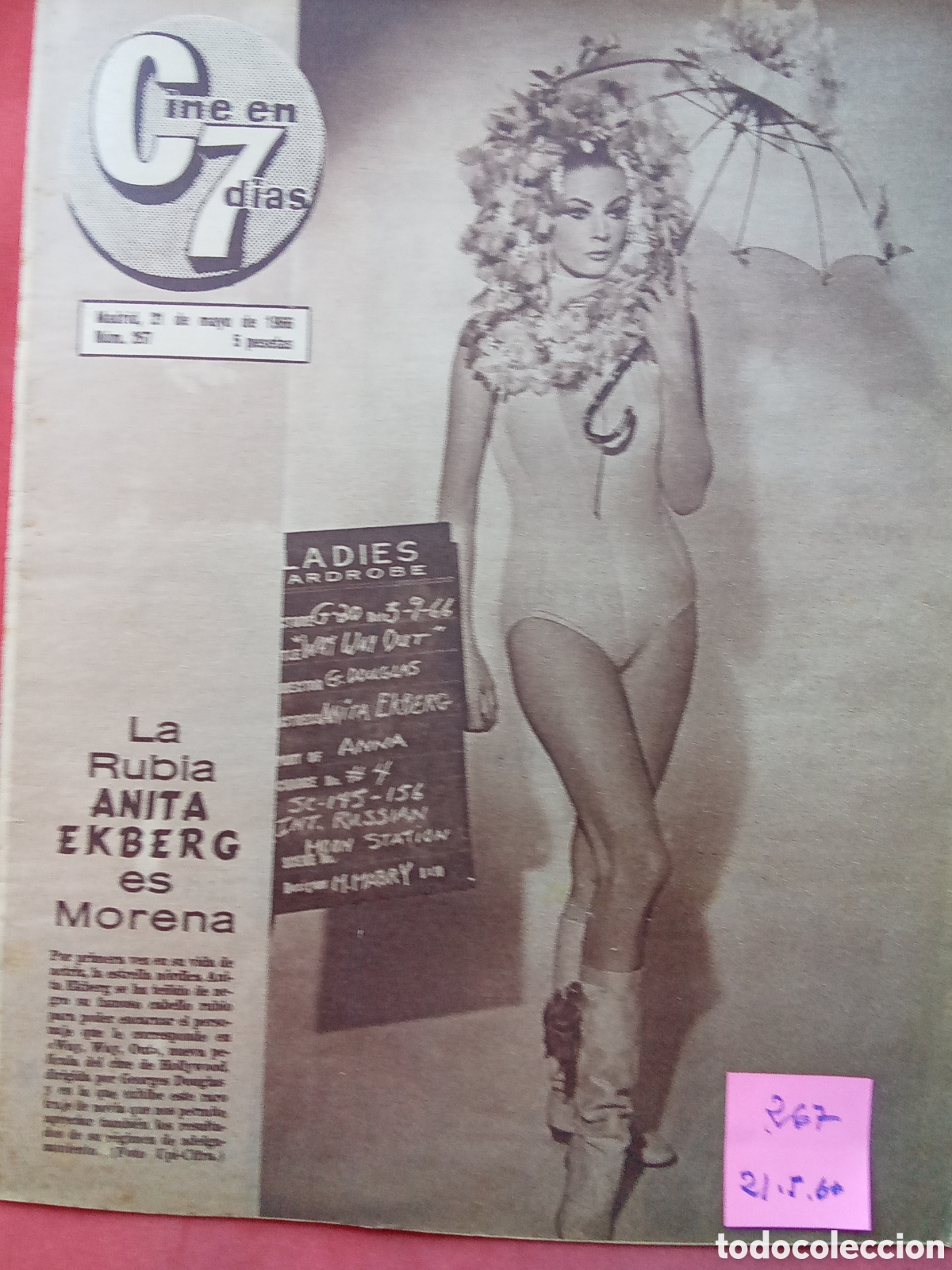 Collection Magazines and Newspapers: REVISTA CINE EN 7 D&Iacute;AS . A&Ntilde;O 1966 . FECHA721/5 N&deg;. .267