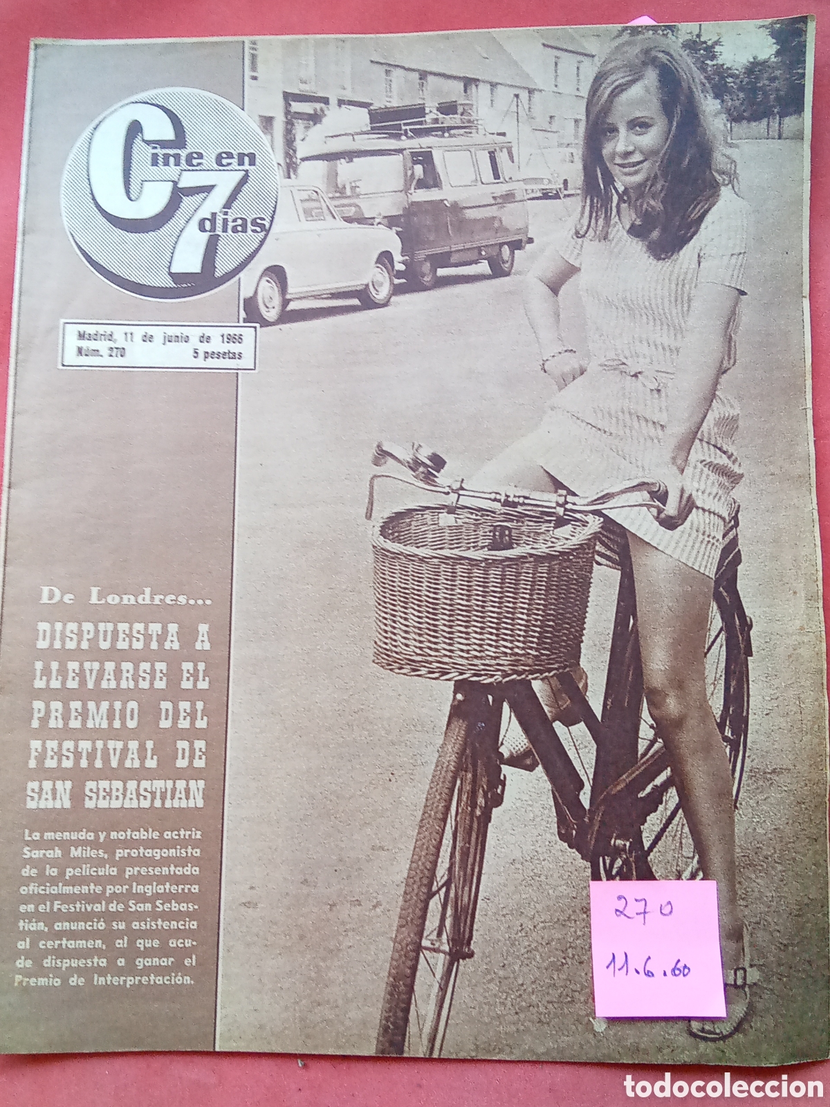 Collection Magazines and Newspapers: REVISTA CINE EN 7 D&Iacute;AS . A&Ntilde;O 1966 . FECHA. .11/6N&deg;.270 .