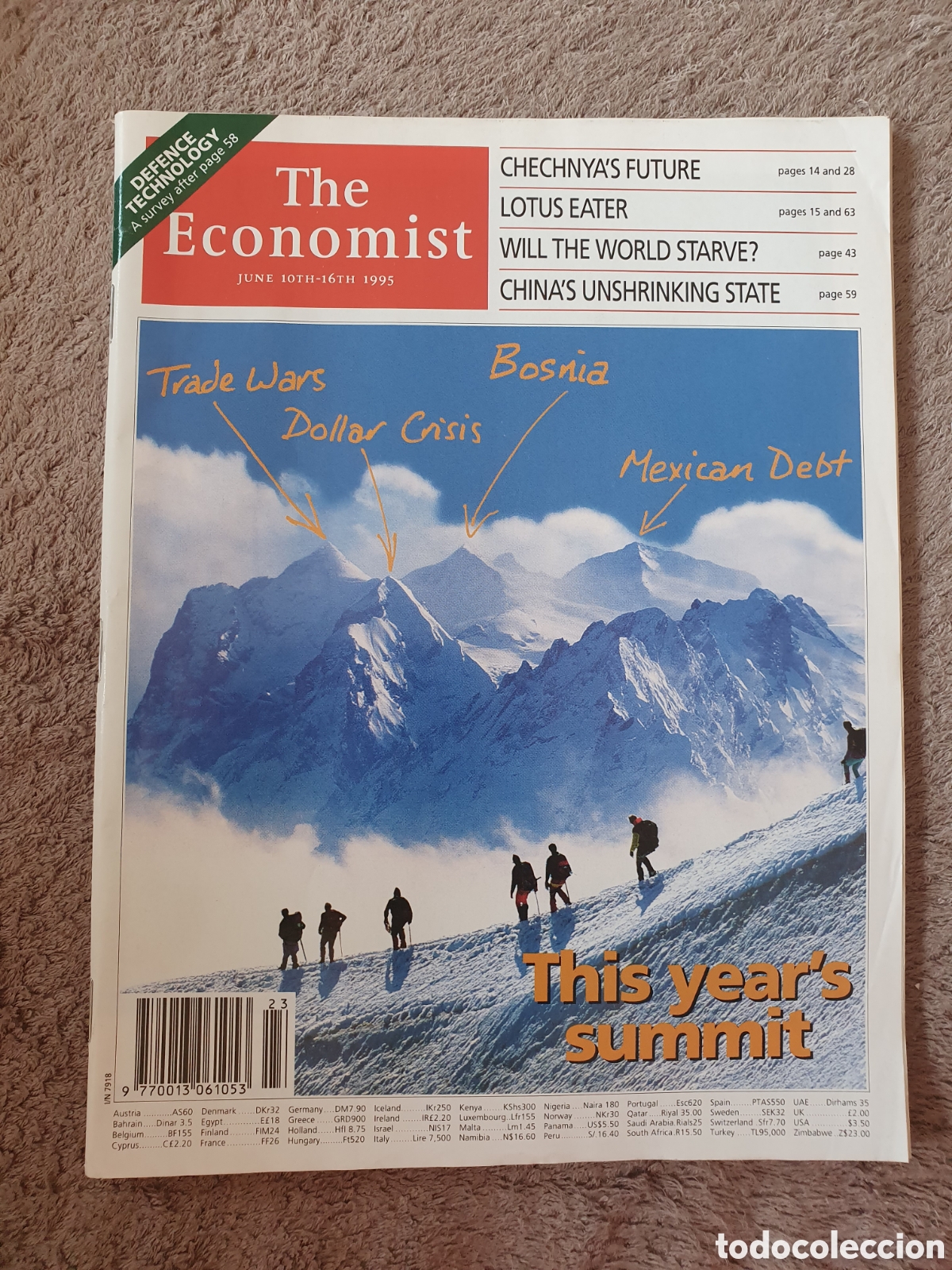 Collection Magazines and Newspapers: THE ECONOMIST VOLUME 335 N&ordm; 7918 - JUNE 1995- THIS YEAR SUMMIT