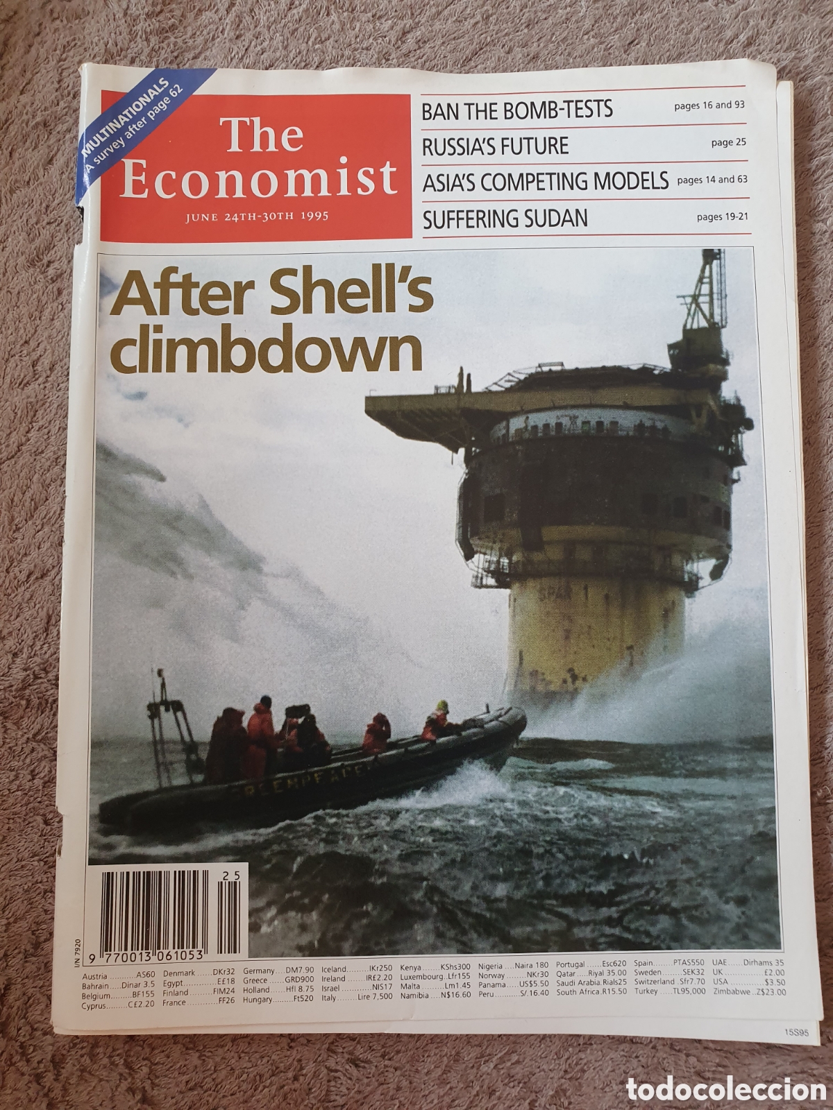Collection Magazines and Newspapers: THE ECONOMIST VOLUME 335 N&ordm; 7920 - JUNE 1995- AFTER SHELL'S CLIMBDOWN