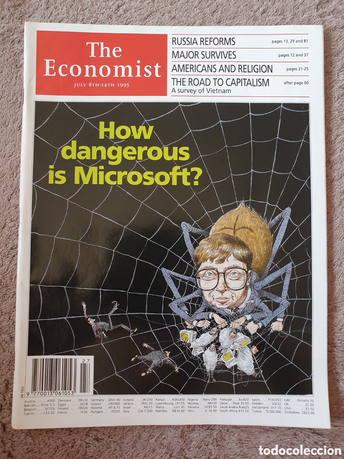 Sammeln von Zeitschriften und Zeitungen: THE ECONOMIST VOLUME 336 N&ordm; 7922 - JULY 1995- HOW DANGEROUS IS MICROSOFT?