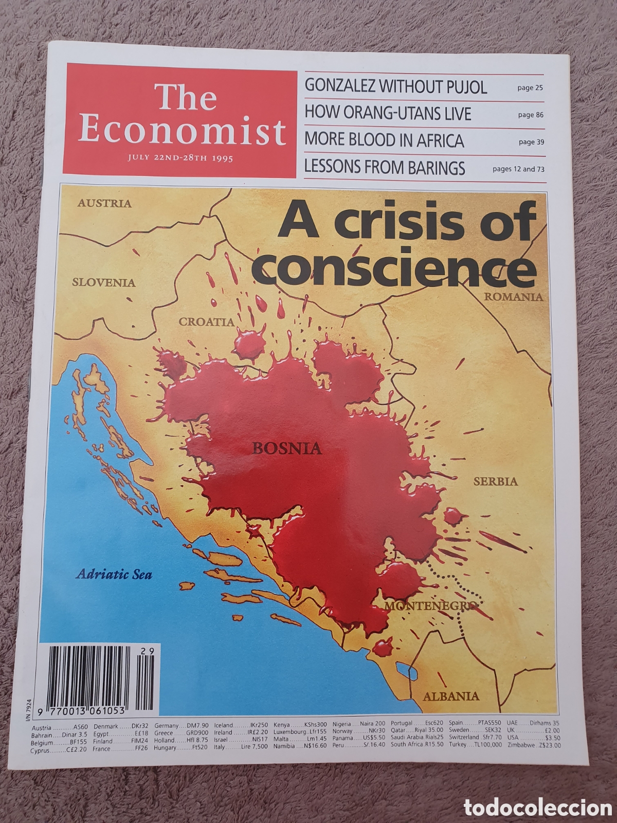 Collection Magazines and Newspapers: THE ECONOMIST VOLUME 336 N&ordm; 7924 - JULY 1995 - A CRISIS OF CONSCIENCE