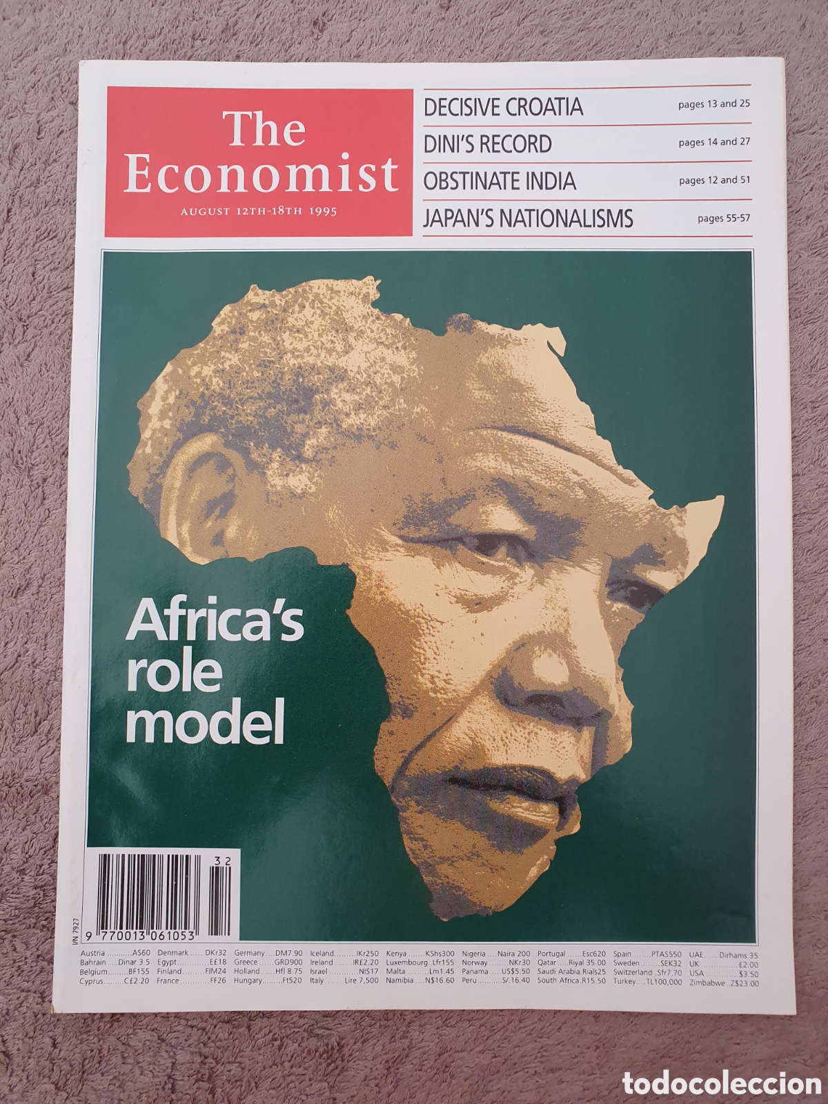 Collection Magazines and Newspapers: THE ECONOMIST VOLUME 336 N&ordm; 7927 - AUGUST 1995- AFRICA'S ROLE MODEL