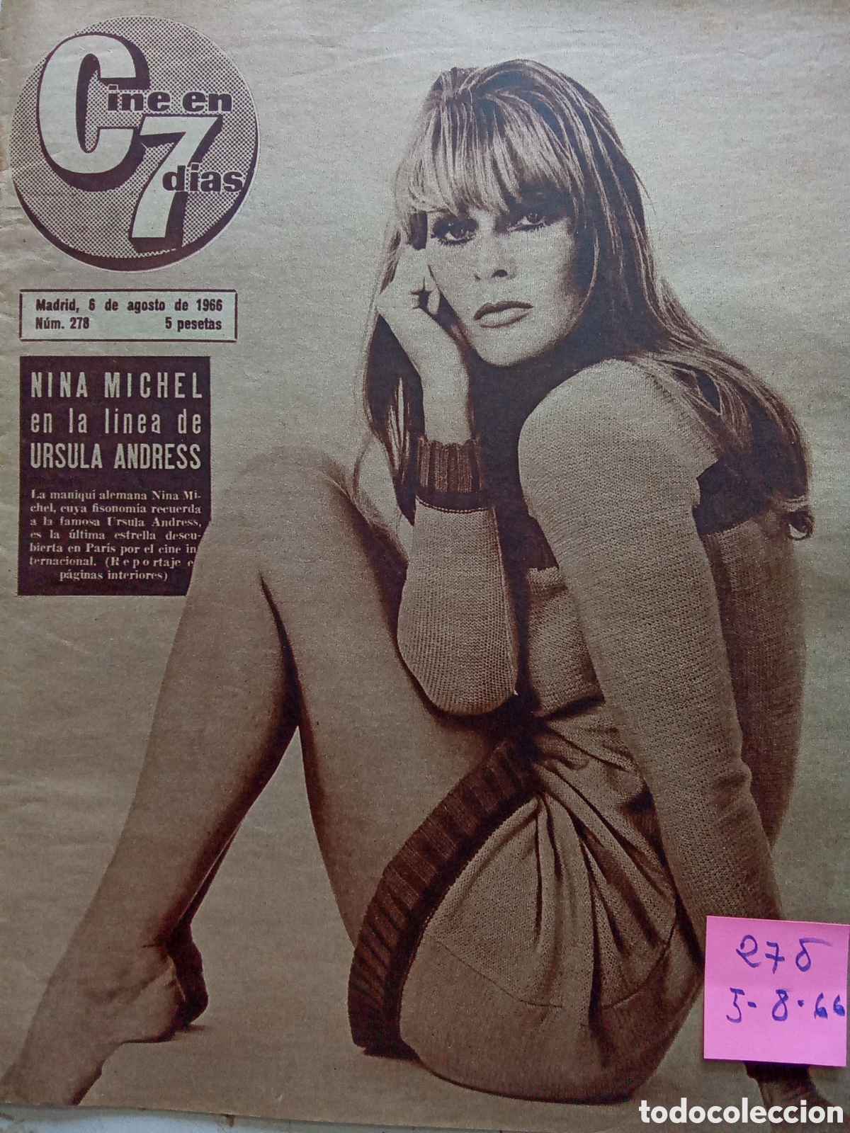 Collection Magazines and Newspapers: REVISTA CINE EN 7 D&Iacute;AS . A&Ntilde;O 1966 . FECHA.5/8 .N&deg;. .278