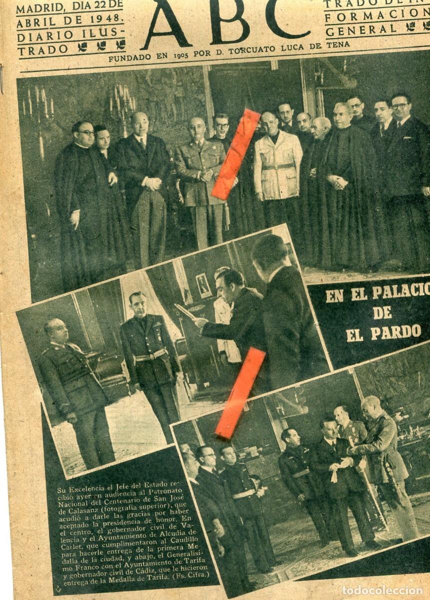 Coleccionismo de Revistas y Peri&oacute;dicos: PERIODICO ABC A&Ntilde;O 1948 ALCUDIA CARLET MEDALLA DE TARIFA RELOJ UNIVERSAL