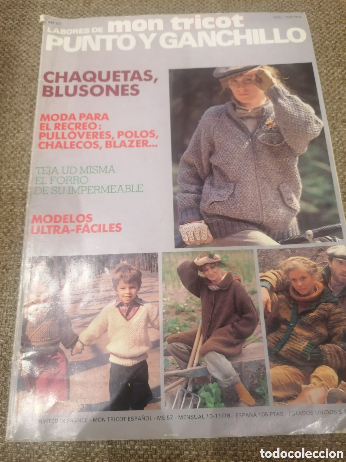 Coleccionismo de Revistas y Peri&oacute;dicos: Revista Punto Y Ganchillo. labores De Mon Tricot. Chaquetas, Blusones,Blazers... Oct/Nov 1978