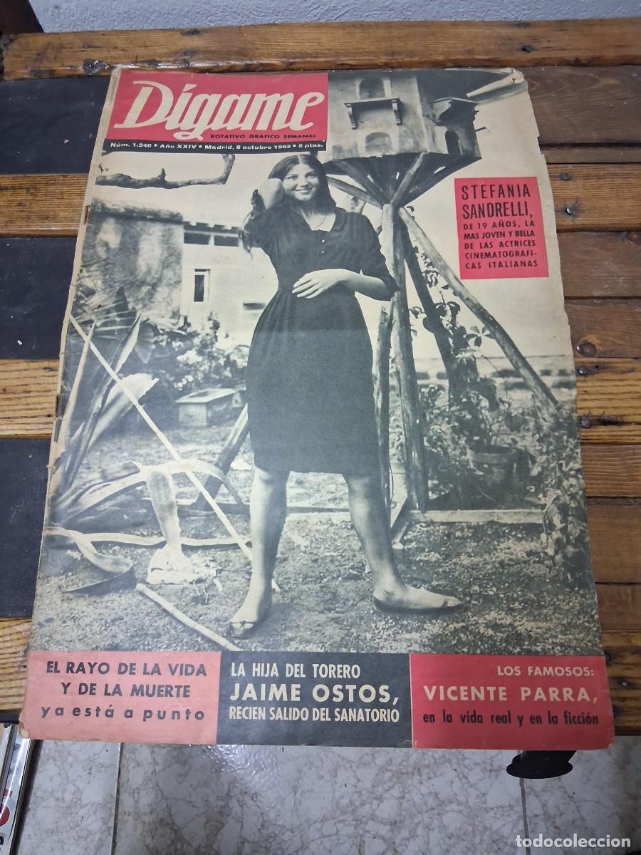 Coleccionismo de revistas y peri&oacute;dicos: Revista D&iacute;game 1240 a&ntilde;o 1963 Jim Clark Sergio Corona Vicente Parra Jaime Ostos Stefania Sandrelli