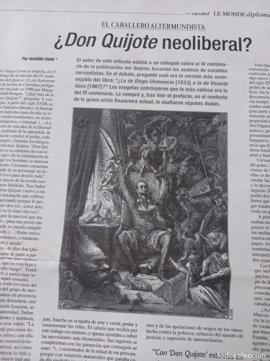 Coleccionismo de Revistas y Peri&oacute;dicos: RAM&Oacute;N CHAO SOBRE EL CONCEPTO DE LIBERTAD EN EL QUIJOTE. ARTICULO DE LE MONDE DIPLOMATIQUE NOV. 2008
