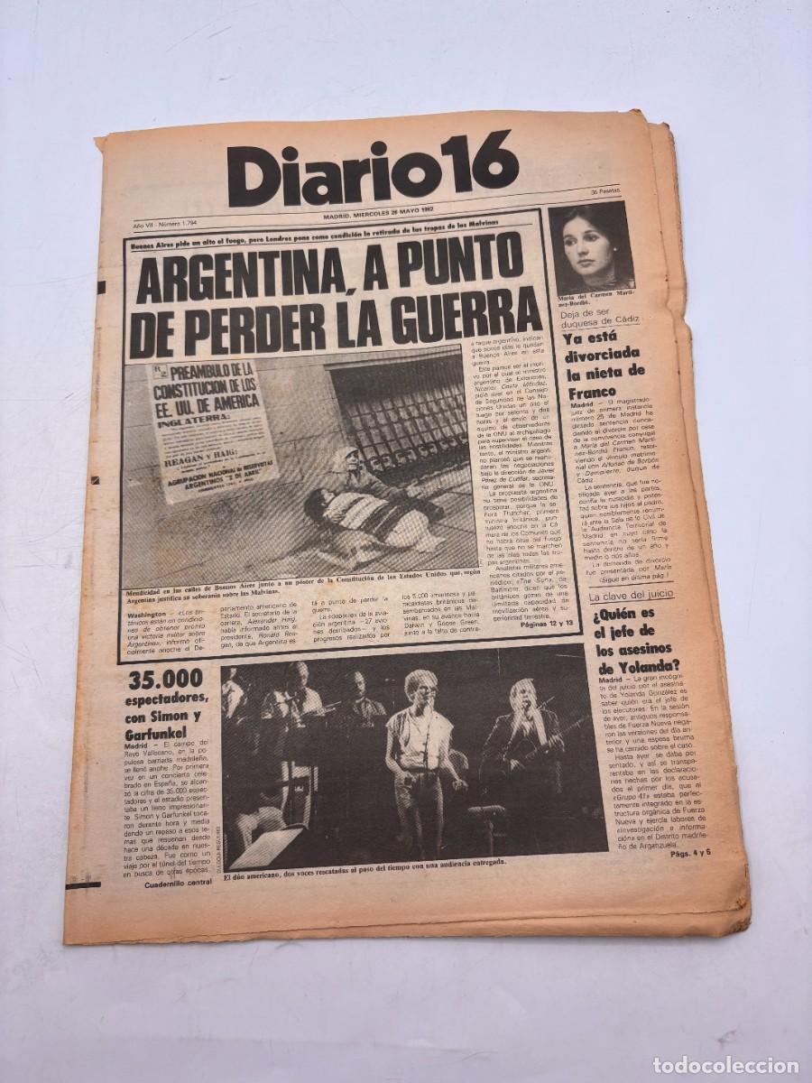 Colecionismo de Revistas e Jornais: DIARIO 16 - N&ordm; 1794 - 26 AGOSTO 1982 - ARGENTINA, A PUNTO DE PERDER LA GUERRA - LEER