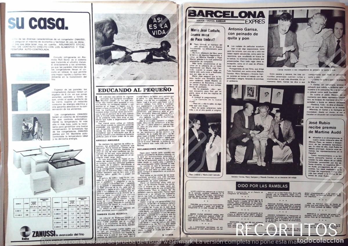 Coleccionismo de Revistas y Peri&oacute;dicos: MARY SANTPERE SAN PERE MANOLO ESCOBAR MARIA JOSE CANTUDO PACO UMBRAL ANTONIO GARISA