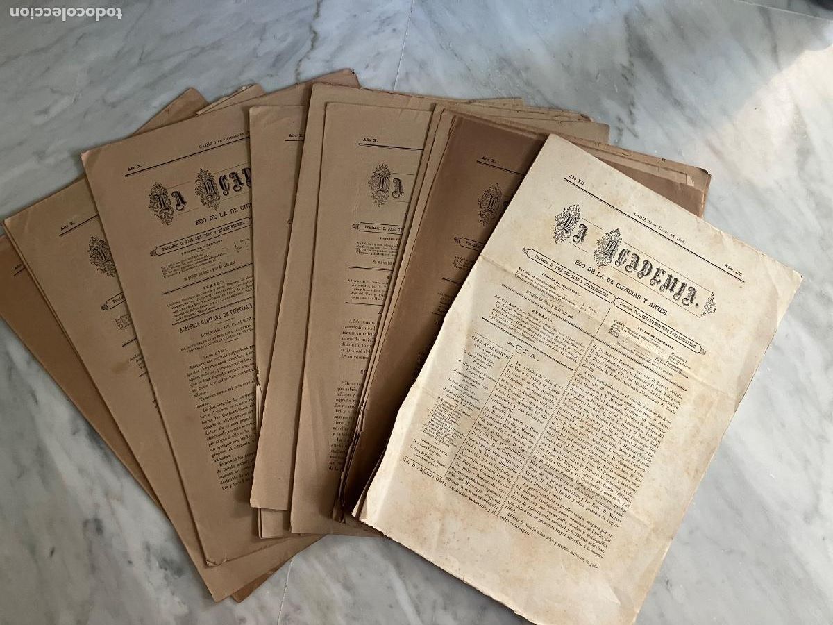 Sammeln von Zeitschriften und Zeitungen: 12 REVISTAS LA ACADEMIA GADITANA DE CIENCIAS Y ARTE CADIZ 1886 Del toro y quartiellers