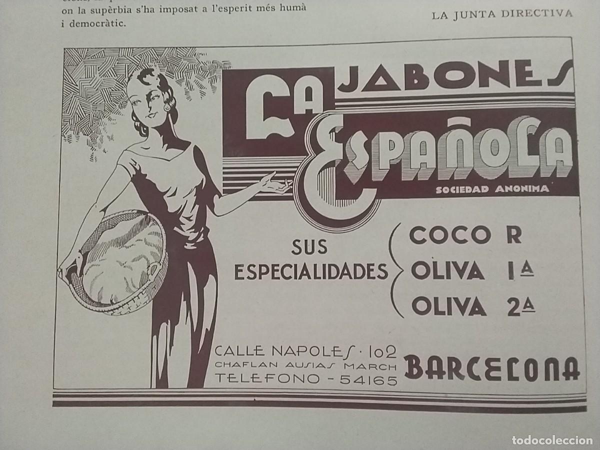 Sammeln von Zeitschriften und Zeitungen: JABONES LA ESPA&Ntilde;OLA 3SPECIALIDADES COCO Y OLIVA CALLE NAPOLES BARCELONA HOJA A&Ntilde;O 1933