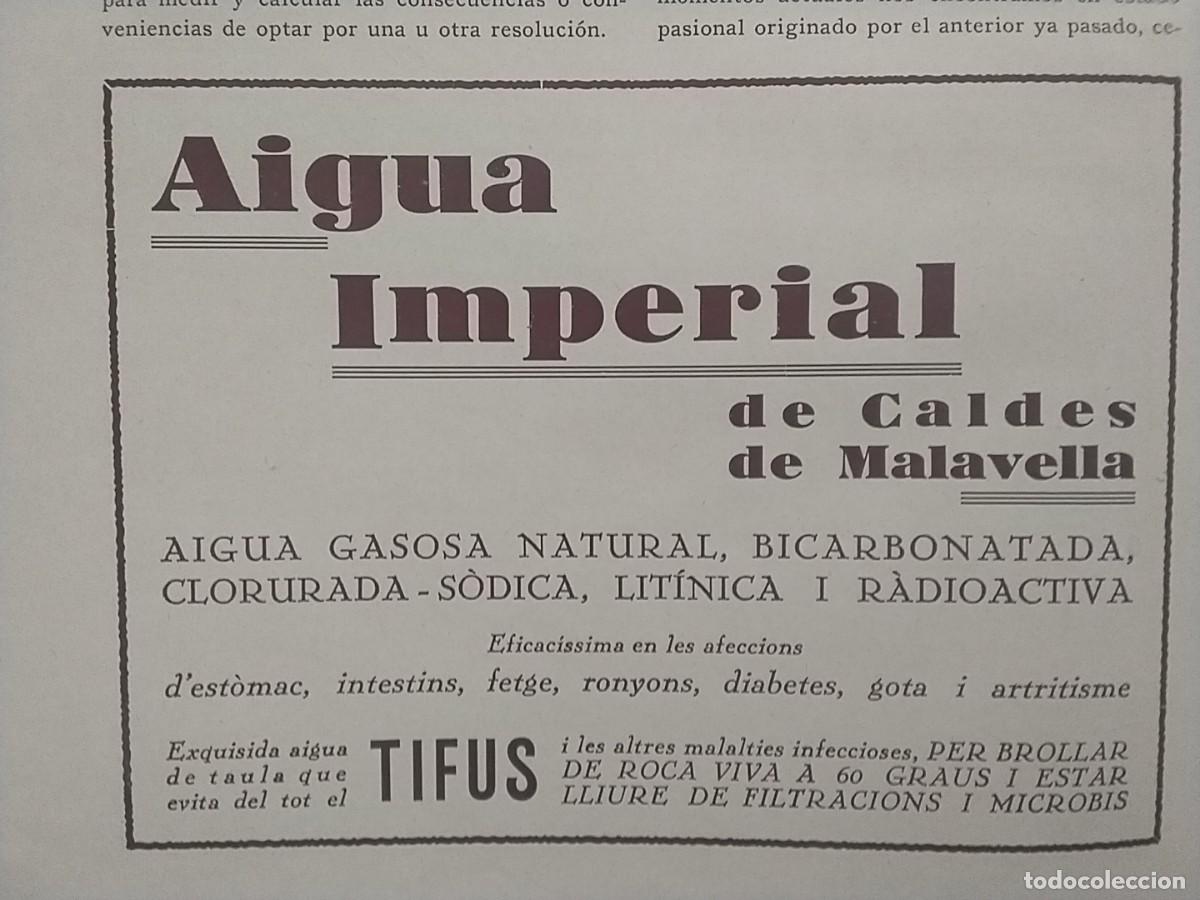 Collezionismo di Riviste e Giornali: AGUA IMPERIAL DE CALDES DE MALAVELLA EVITA TIFUS HOJA A&Ntilde;O 1933