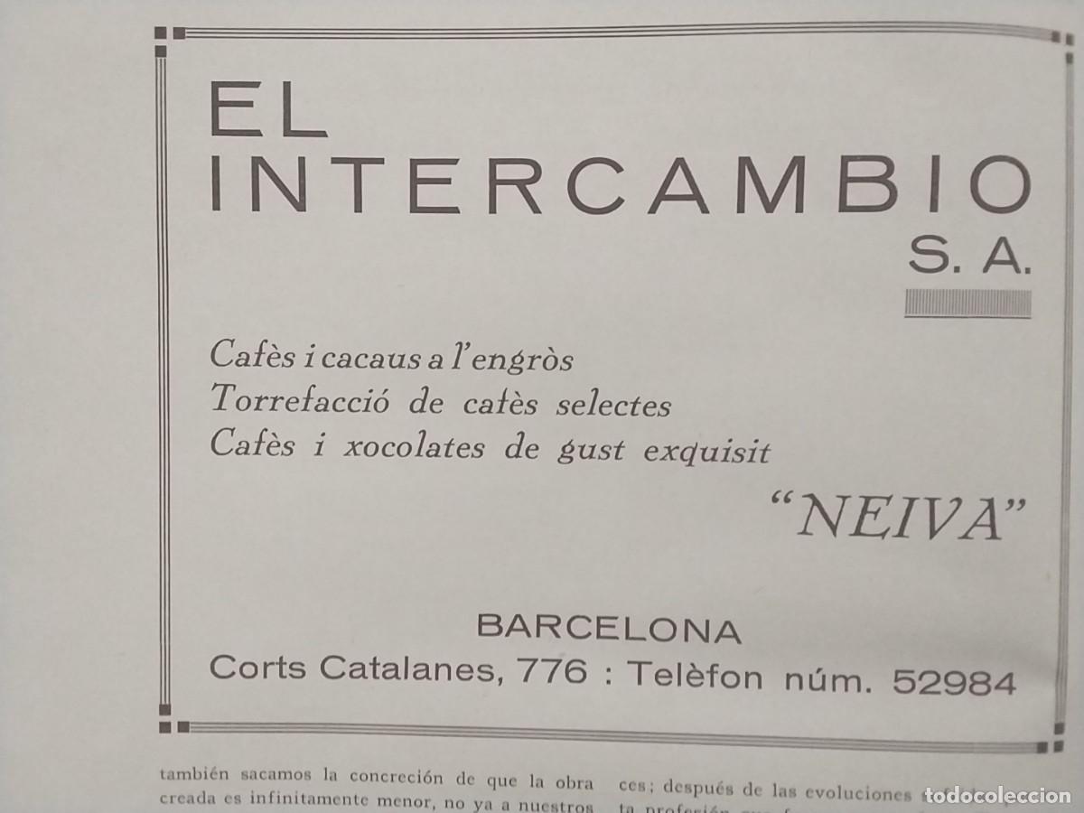 Coleccionismo de revistas y peri&oacute;dicos: EL INTERCAMBIO CAFES I CACAUS XOCOLATES NEIVA TORREFACCIO CAFES BARCELONA HOJA A&Ntilde;O 1933