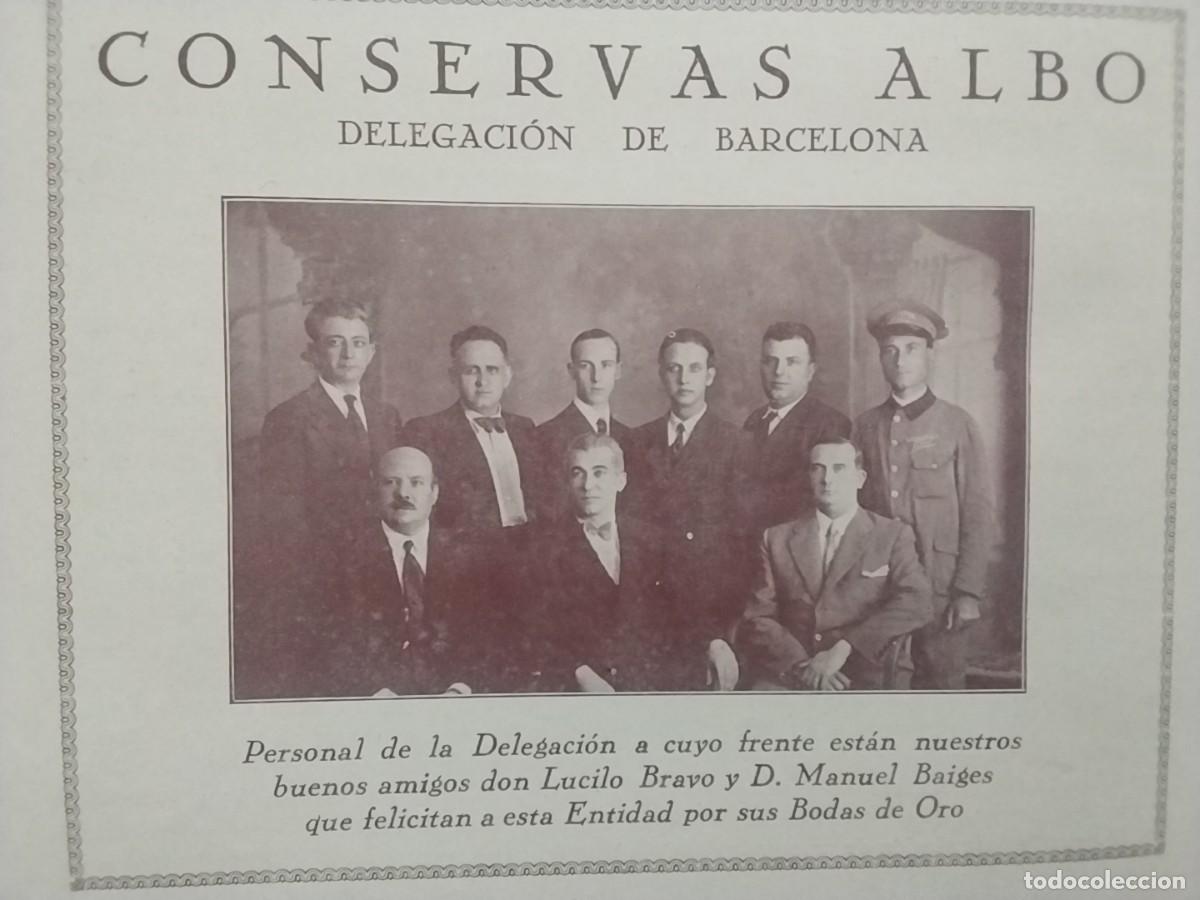 Coleccionismo de revistas y peri&oacute;dicos: CONSERVAS ALBO PERSONAL DELEGACION BARCELONA LUCILO BRAVO MANUEL BAIGES HOJA A&Ntilde;O 1933