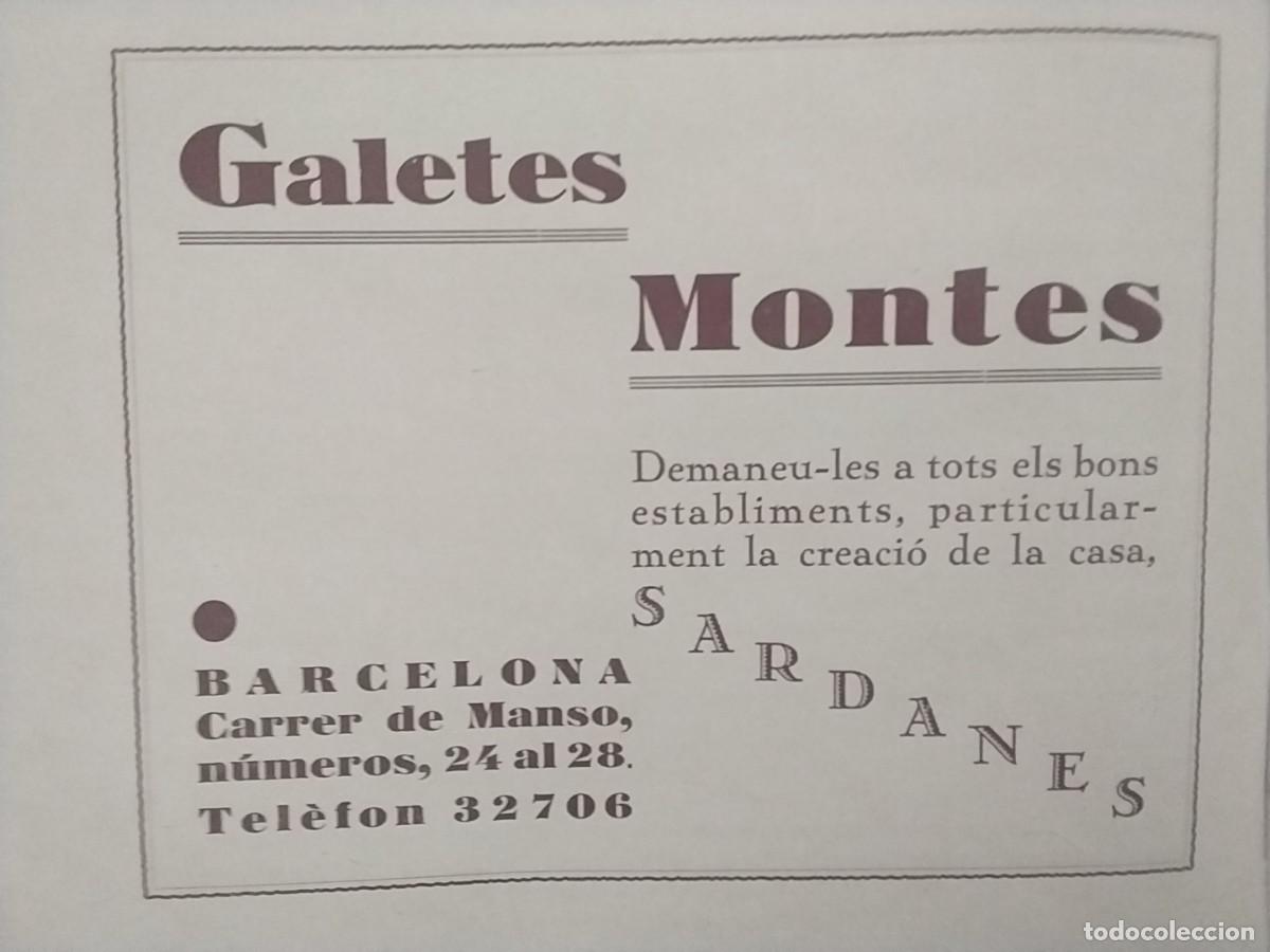 Sammeln von Zeitschriften und Zeitungen: GALETES MONTES LA CREACIO DE LA CASA SARDANES BARCELONA CARRER MANSO HOJA A&Ntilde;O 1933