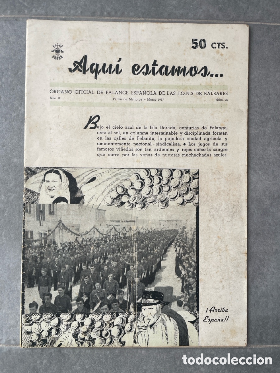 Coleccionismo de revistas y peri&oacute;dicos: Aqu&iacute; estamos. Falange Baleares. Marzo de 1937.