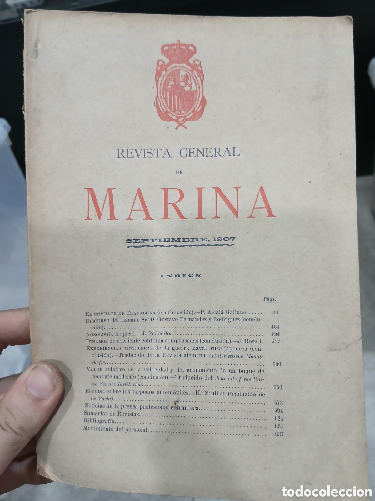 Collection Magazines and Newspapers: Revista general de Marina. Septiembre de 1907. (L129)