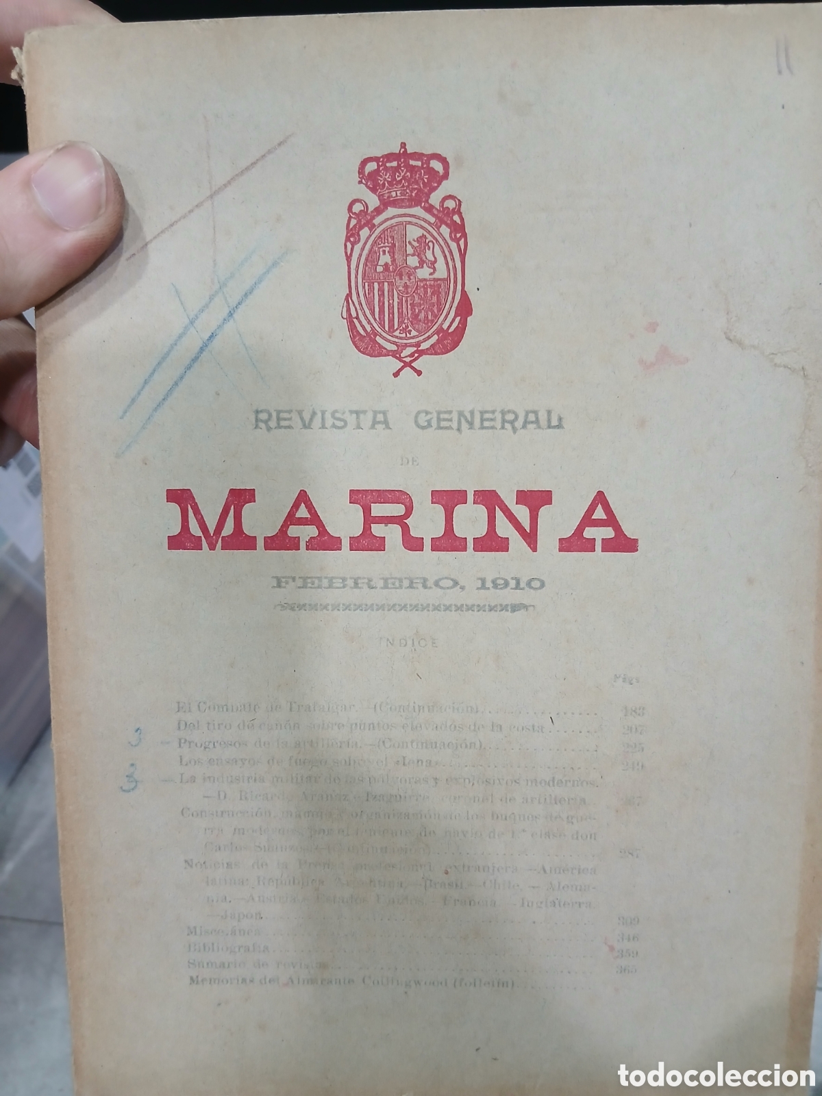 Coleccionismo de Revistas y Peri&oacute;dicos: Revista general de Marina. Febrero de 1910. (L129)