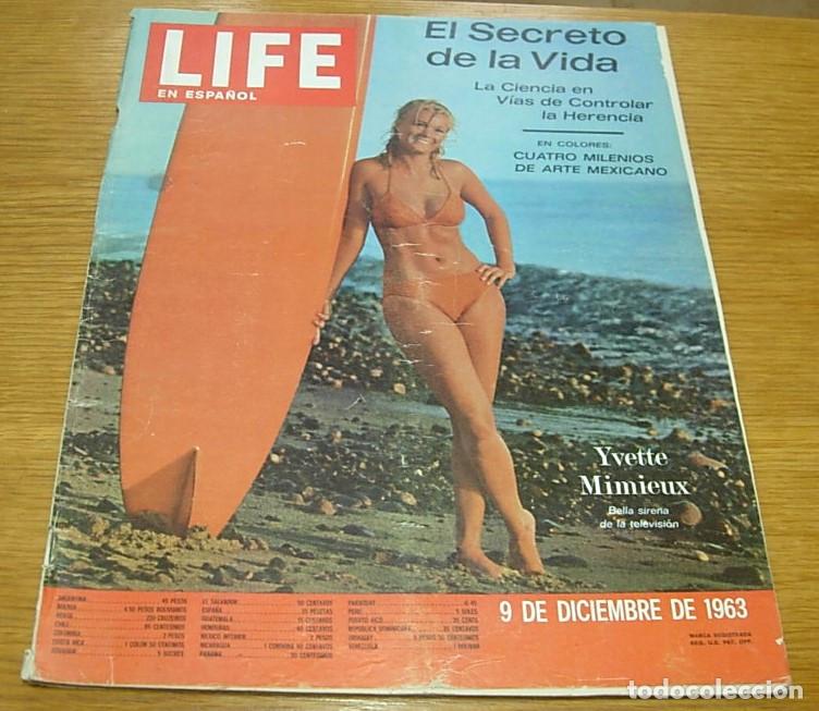 Collectionnisme de Revues et Journaux: Revista LIFE En Espa&ntilde;ol YVETTE MIMIEUX Portada+3 Pg 1963 Cine : EL SE&Ntilde;OR DE LAS MOSCAS Gen&eacute;tica: ADN