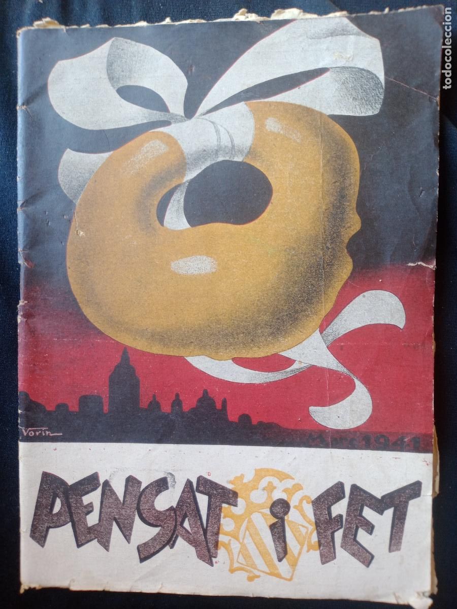 Coleccionismo de revistas y peri&oacute;dicos: Antigua Revista de Fallas N&ordm; 32 PENSAT Y FET del A&ntilde;o 1941