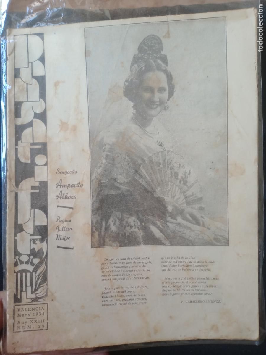 Coleccionismo de Revistas y Peri&oacute;dicos: REVISTA FALLAS 1934 VALENCIA LLIBRET PENSAT Y FET. AMPARITO ALBORS