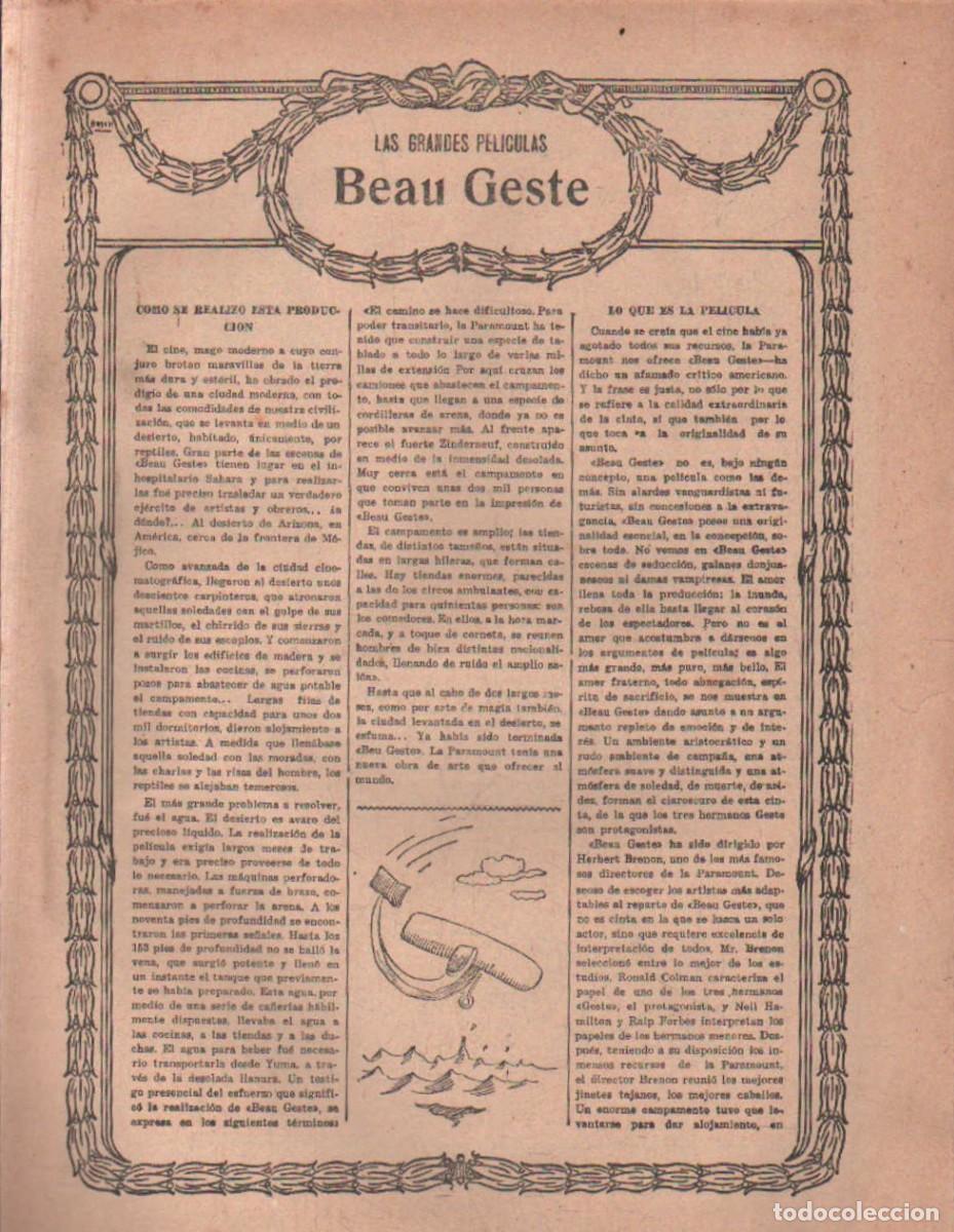 Coleccionismo de revistas y peri&oacute;dicos: FASC&Iacute;CULO: LAS GRANDES PELICULAS BEAU GESTE. A-CI-1191