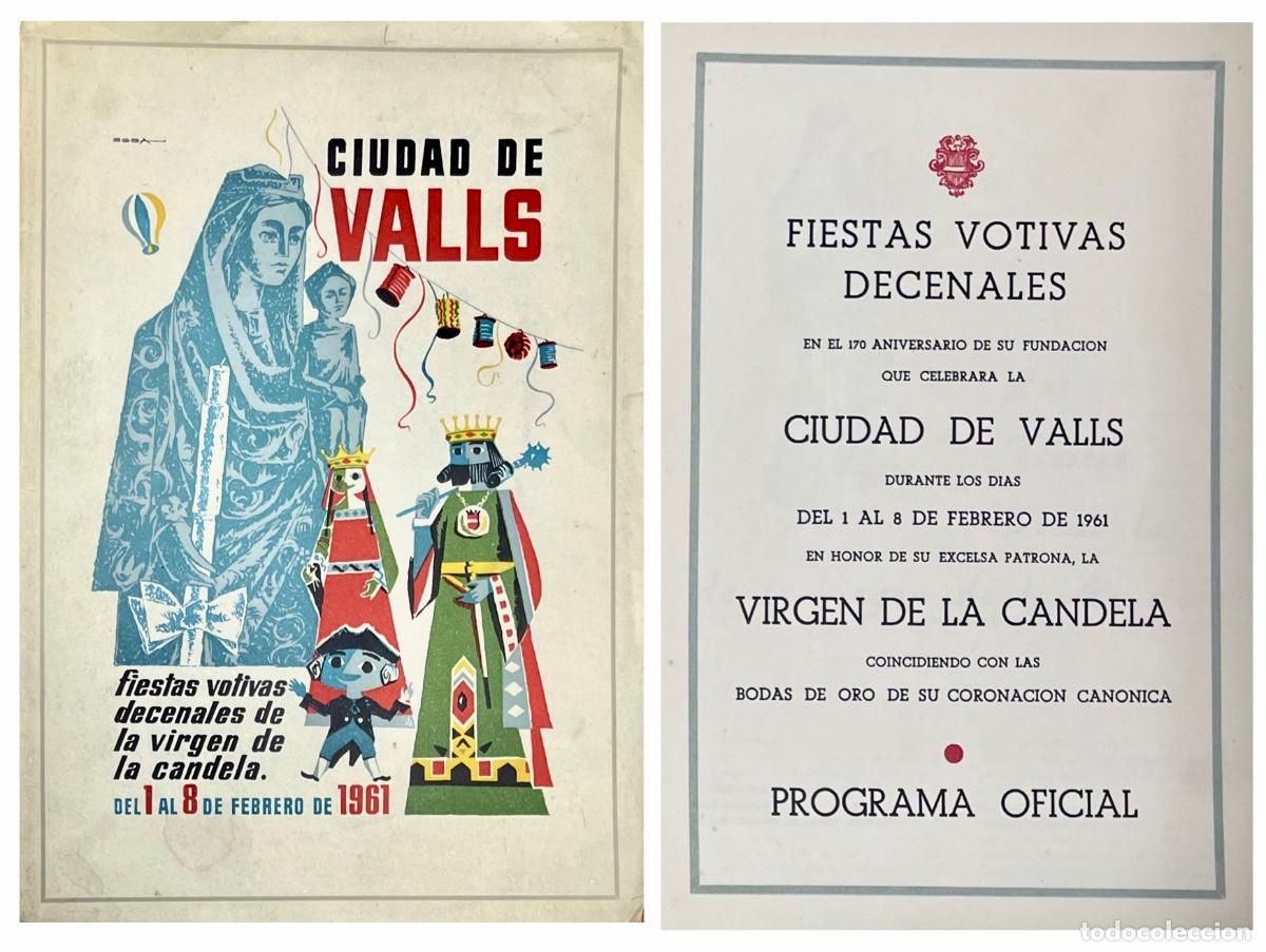 Sammeln von Zeitschriften und Zeitungen: VALLS- TARRAGONA- REVISTA- PROGRAMA FIESTAS VIRGEN DE LA CANDELA- 1961