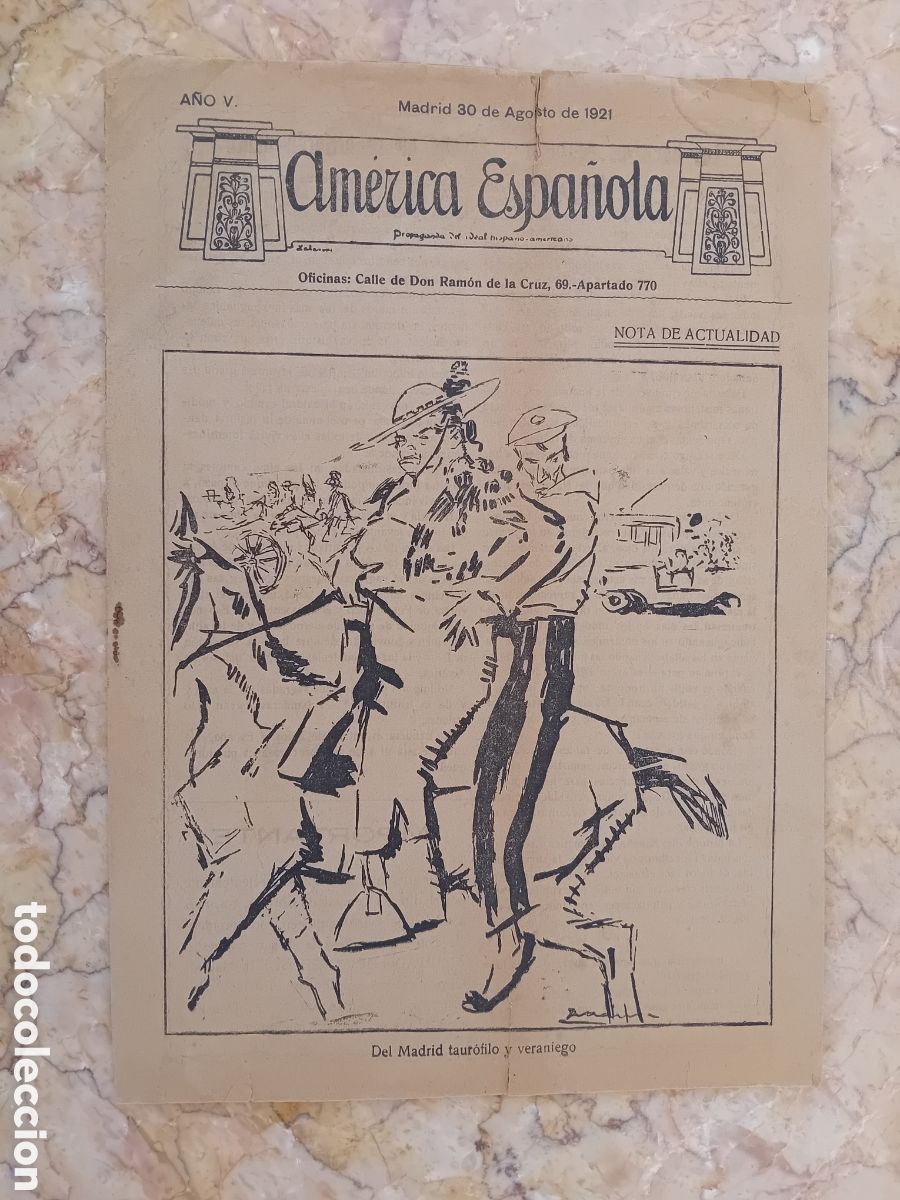 Coleccionismo de Revistas y Peri&oacute;dicos: revista america espa&ntilde;ola madrid taurofilo a&ntilde;o 1921