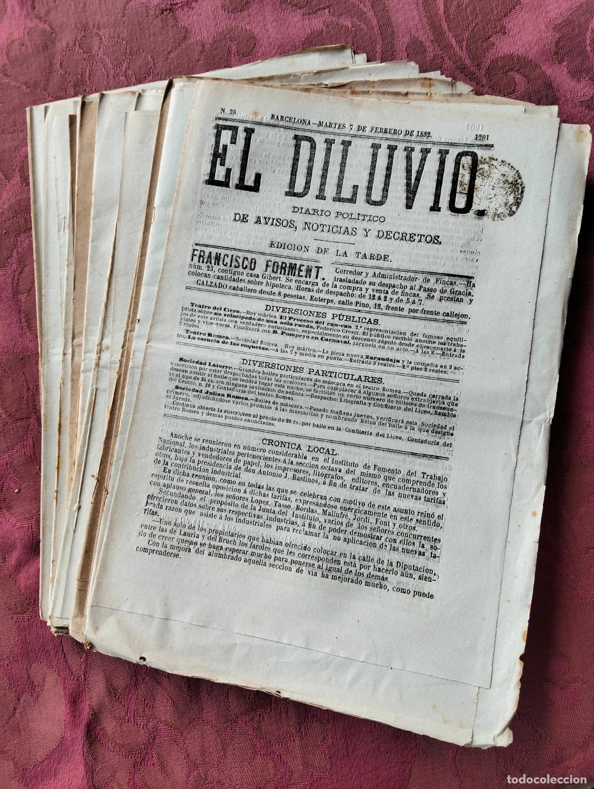 Coleccionismo de Revistas y Peri&oacute;dicos: Lote revistas antiguas El Diluvio diario pol&iacute;tico de avisos noticias y decretos Barcelona