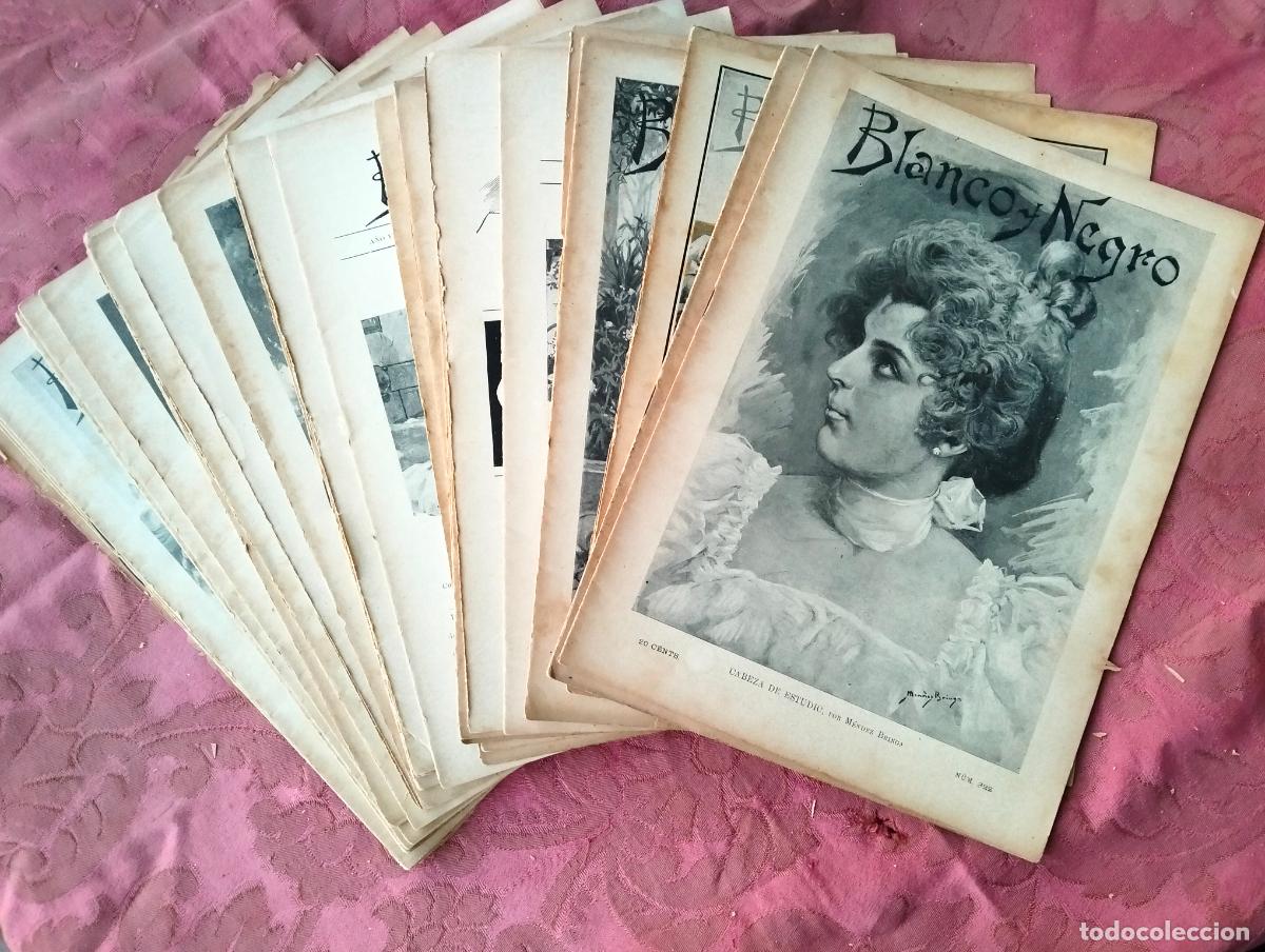 Coleccionismo de Revistas y Peri&oacute;dicos: Lote revistas antiguas Blanco y negro revista ilustrada S.XIX-XX a&ntilde;os 1890 colecci&oacute;n 322 323 325-347