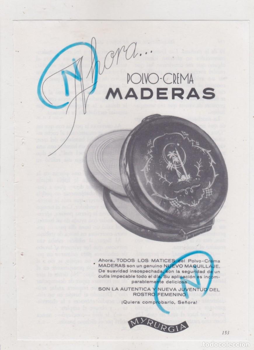 Coleccionismo de Revistas y Peri&oacute;dicos: PUBLICIDAD 1963. ANUNCIO POLVO-CREMA MADERAS. MYRURGIA