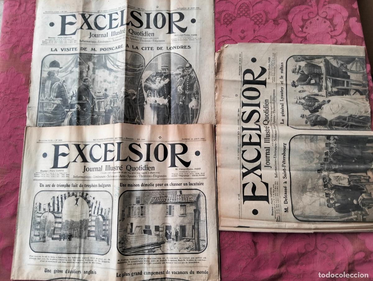 Collezionismo di Riviste e Giornali: Lote revistas diarios antiguos Excelsior Journal Illustr&eacute; quotidien 1912 1913