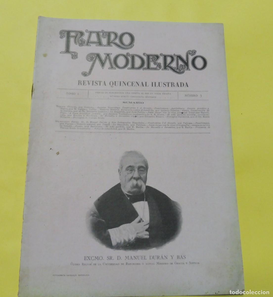 Coleccionismo de Revistas y Peri&oacute;dicos: FARO MODERNO - REVISTA QUINCENAL ILUSTRADA - TOMO I - N&Uacute;M 3 - ABRIL 1899