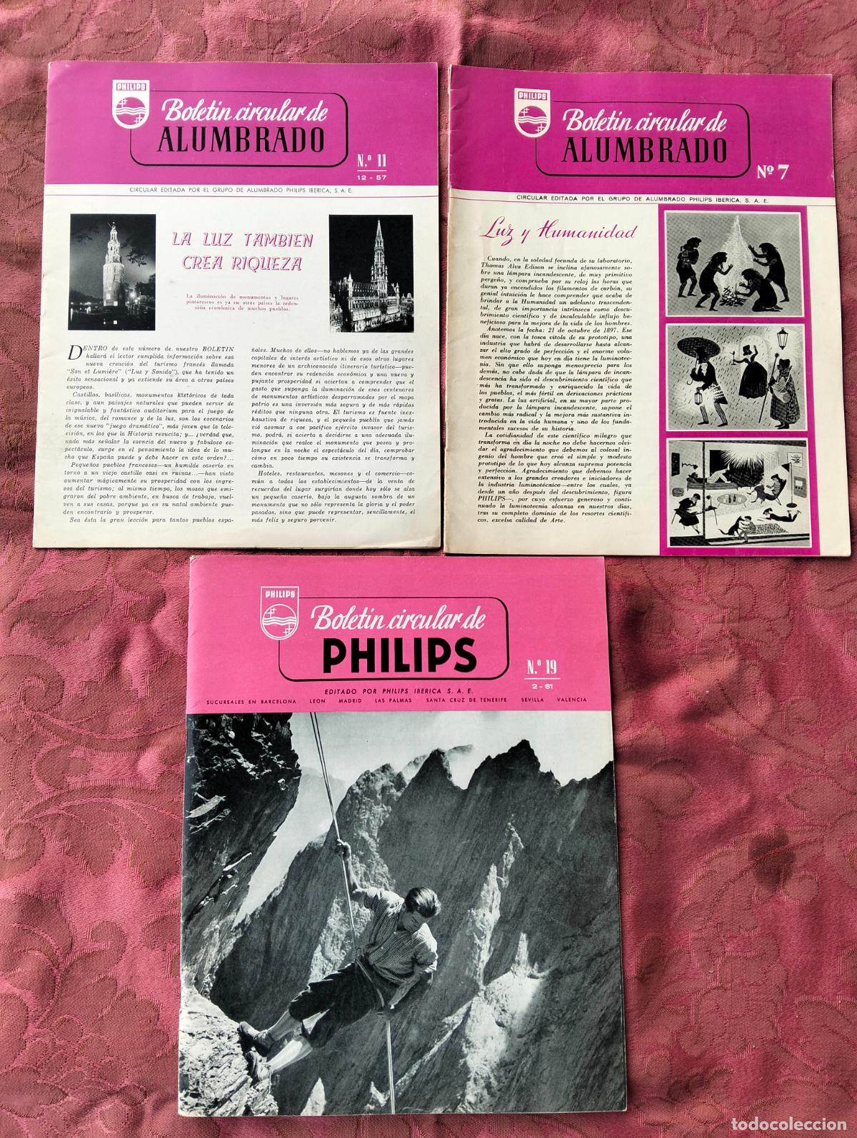 Coleccionismo de Revistas y Peri&oacute;dicos: Lote revistas antiguas Bolet&iacute;n circular de Philips alumbrado n&ordm;7 11 19