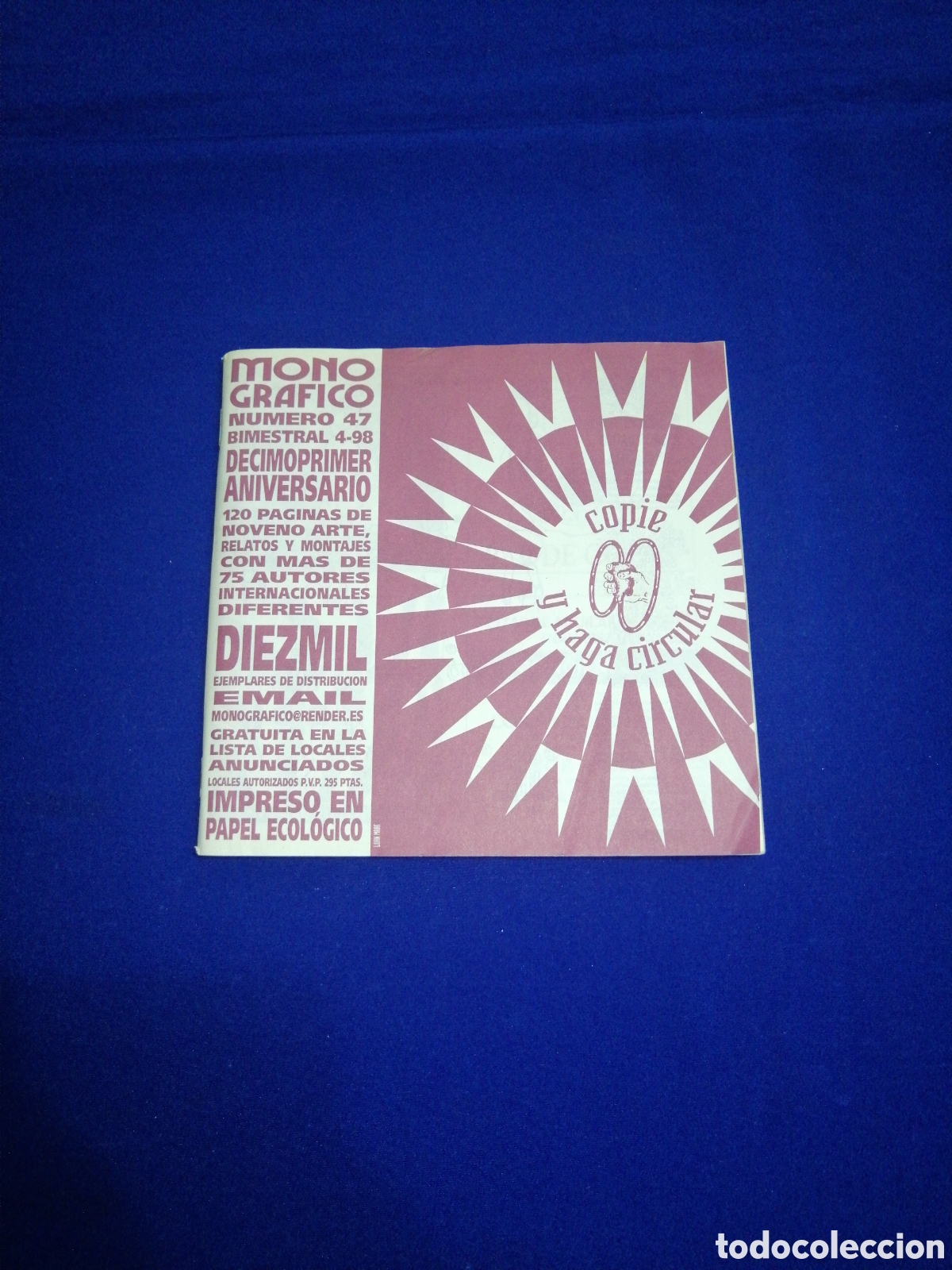 Coleccionismo de revistas y peri&oacute;dicos: MONOGR&Aacute;FICO.NET- N&deg;47 FANZINE -COMIC -UNDERGROUND- PUBLICIDAD DISCOTECAS PUBS (PUBLICIDAD)