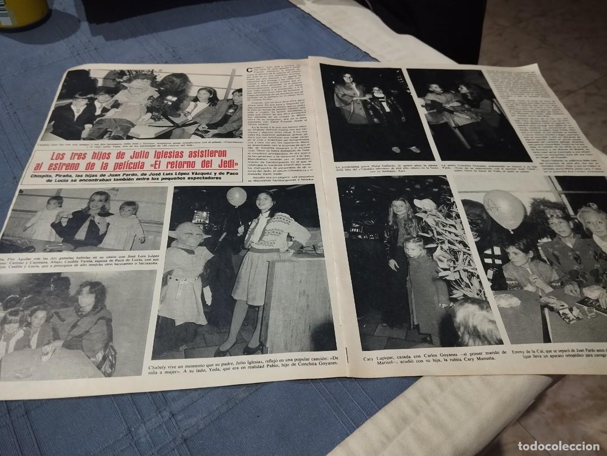 Coleccionismo de Revistas y Peri&oacute;dicos: JULIO IGLESIAS Y SUS TRES HIJOS ASISTIERON AL ESTRENO DE RETORNO DEL JEDI RECORTE REVISTA 3 P&Aacute;G 1983