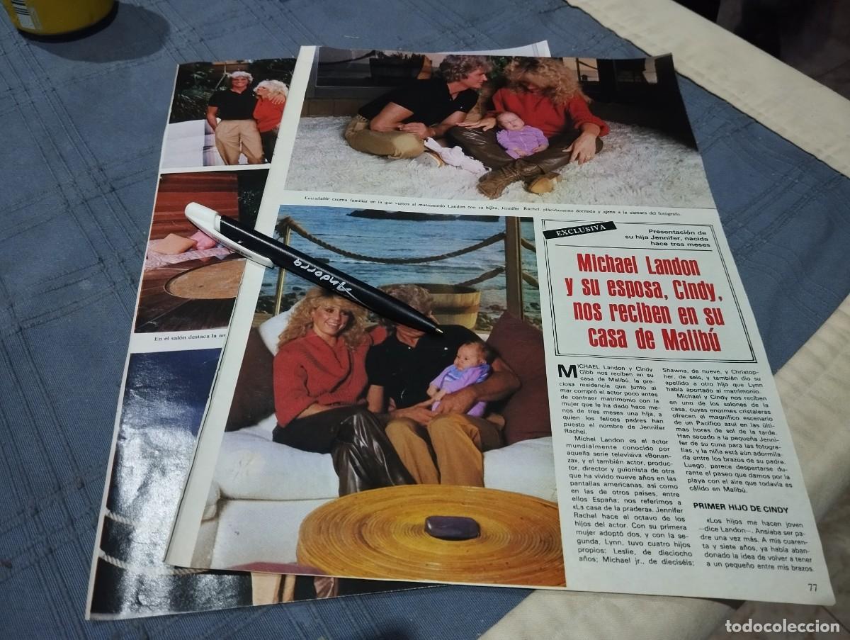 Collection Magazines and Newspapers: MICHAEL LANDON, SU ESPOSA CINDY Y SU HIJO RECORTE REVISTA 4 P&Aacute;GINAS 1983