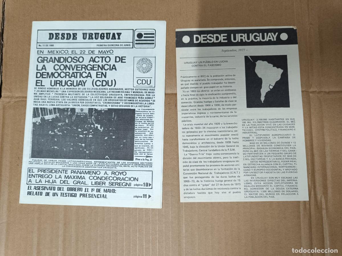 Coleccionismo de Revistas y Peri&oacute;dicos: LOTE 2 ANTIGUOS PANFLETOS DESDE URUGUAY, EDICION PARA ESPA&Ntilde;A. 1977 Y 1980 -P2
